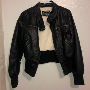 Black leather jacket